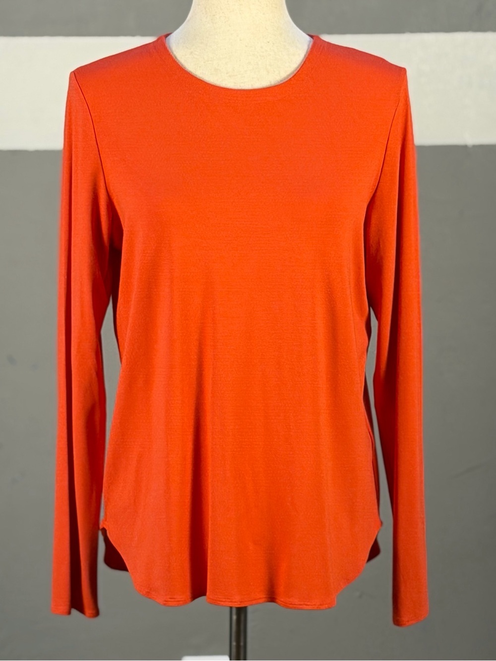 Eileen Fisher Long Sleeve Crewneck Top in Orange